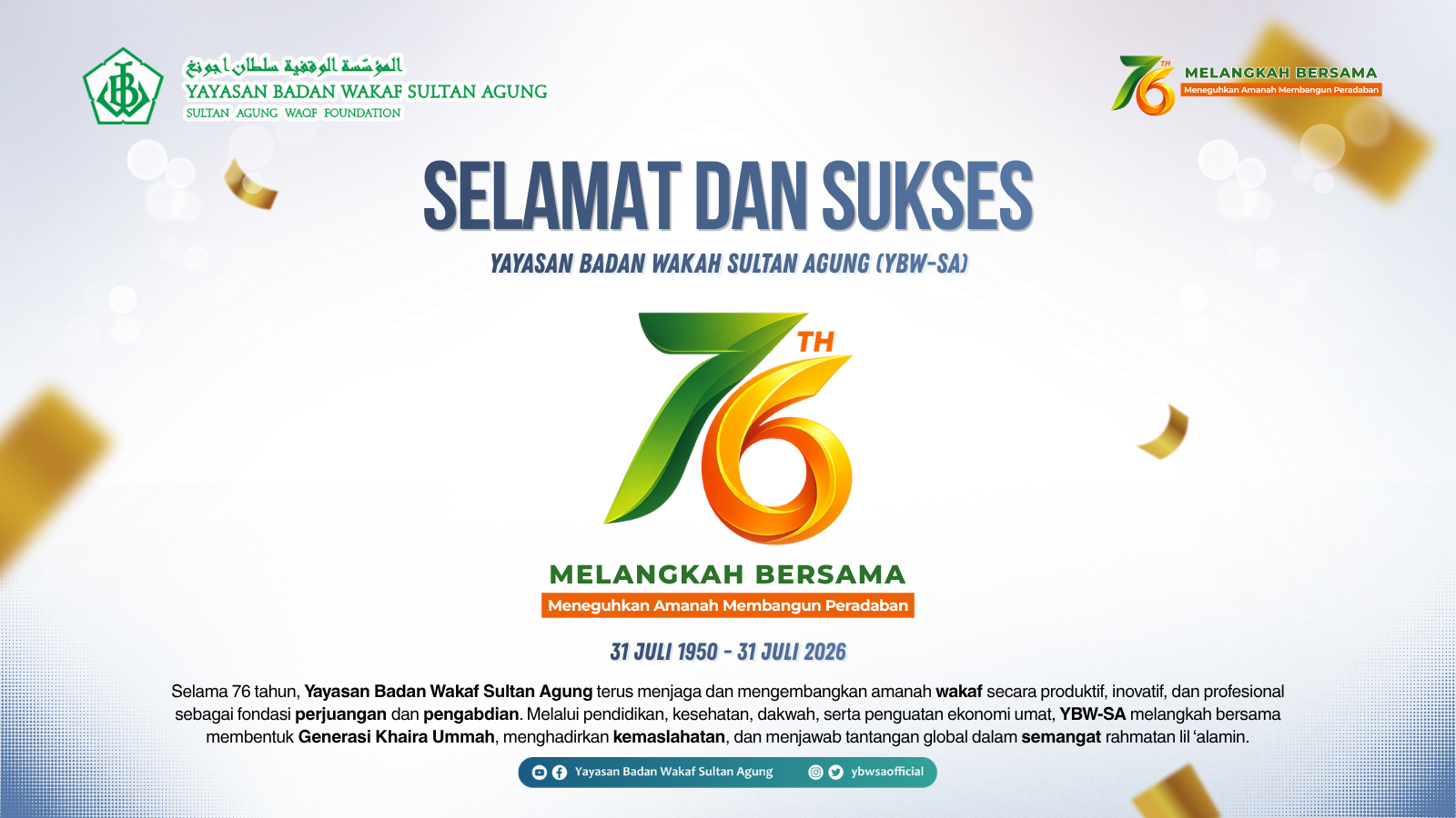Ulang tahun YBWSA ke 76