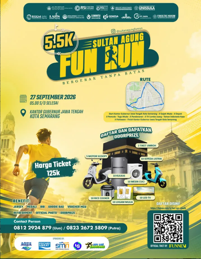 5.5K Sultan Agung Fun Run, Ajak Masyarakat Bergerak Bersama Tanpa Batas